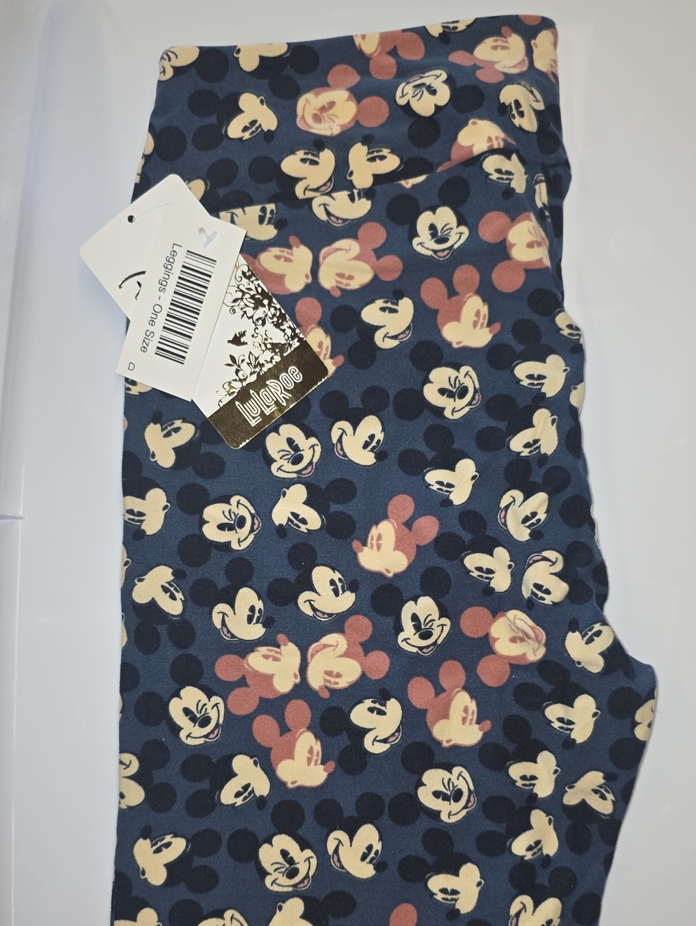 LuLaRoe Navy Blue Mickey Mouse Print Leggings